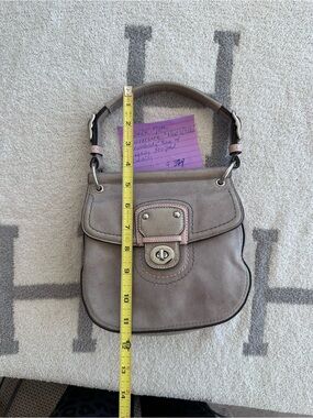 Taupe Leather Coach 70th anniversary bag